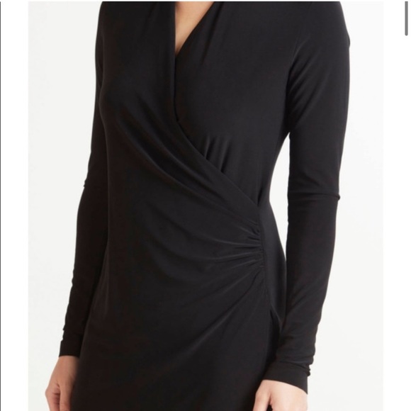 NORMA KAMALI Long Sleeve Modern Side Drape Dress in Pewter size XS - Picture 5 of 9